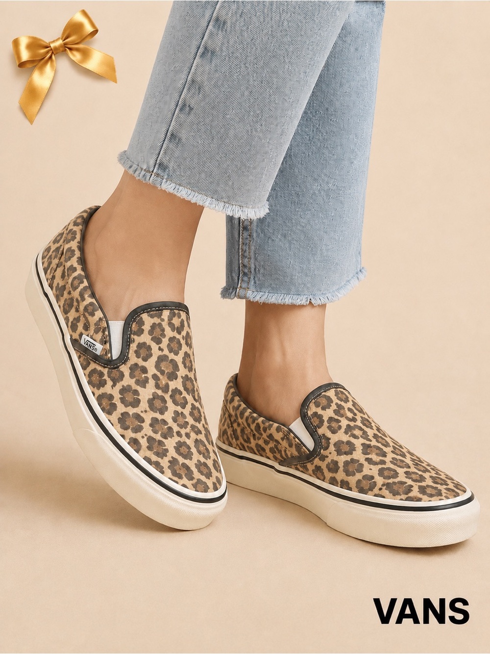 Vans UltraCush Leopard Print Slip On Sneakers Womens 6.5 Brown Black